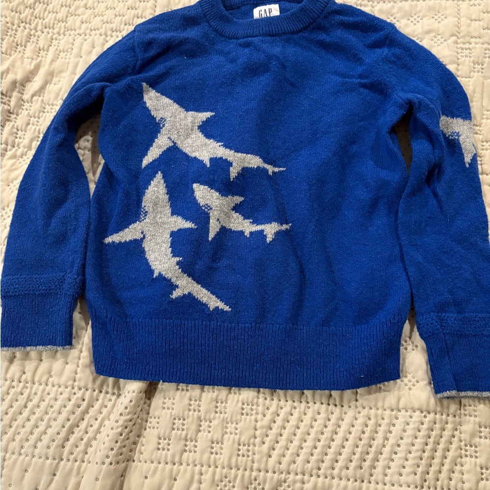 GAP Kids Blue Sweater with Shark Pattern